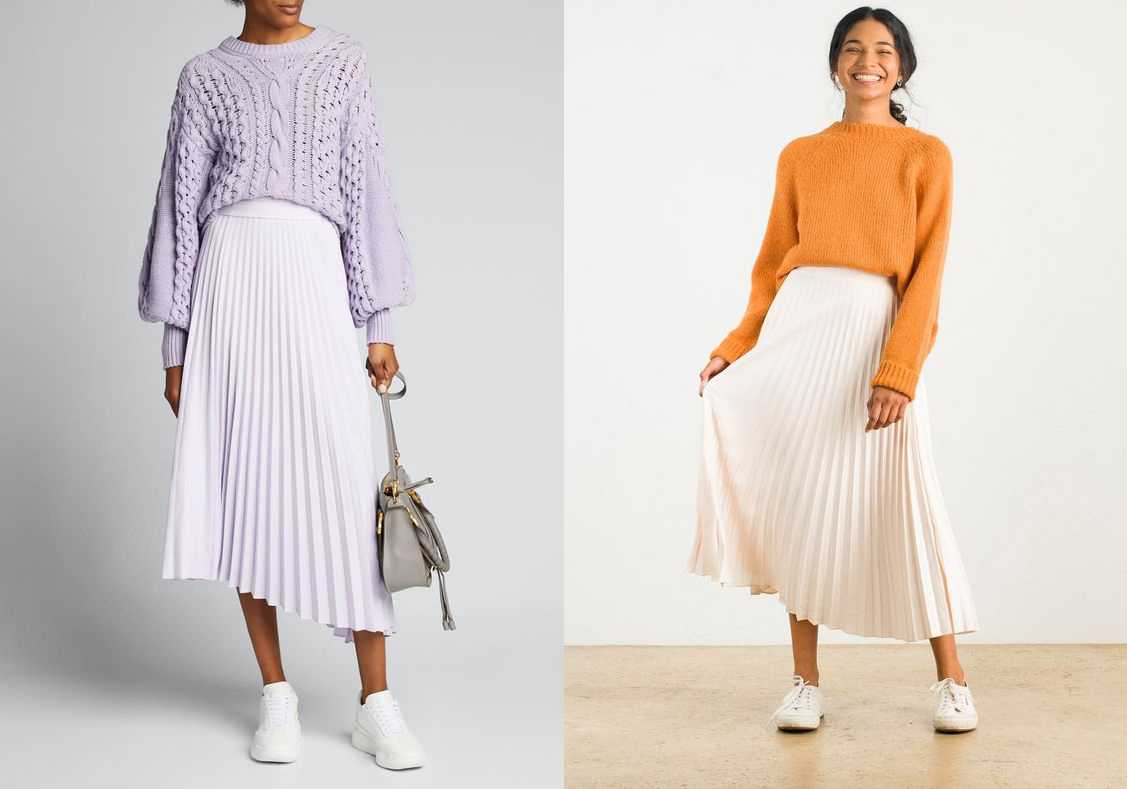 0ed3c174-phoi-sweater-voi-chan-vay-2 set đồ lạ mắt với áo nhiều màu sắc
