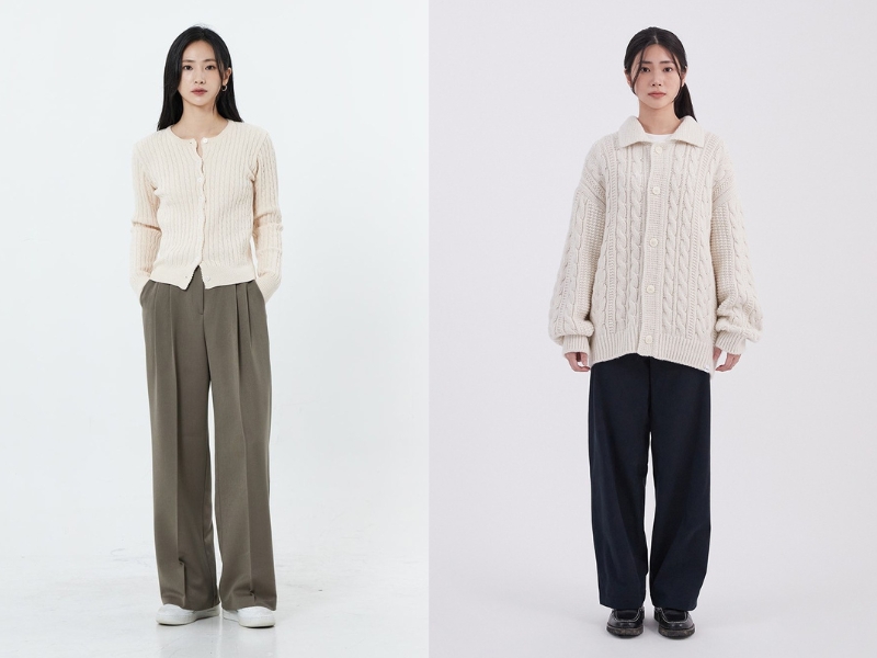 289f020d-phoi-do-voi-ao-cardigan-11 Quần ống rộng thoải mái là item mà cô nàng nào cũng nên sở hữu (Nguồn: Kooding, Lewkin)