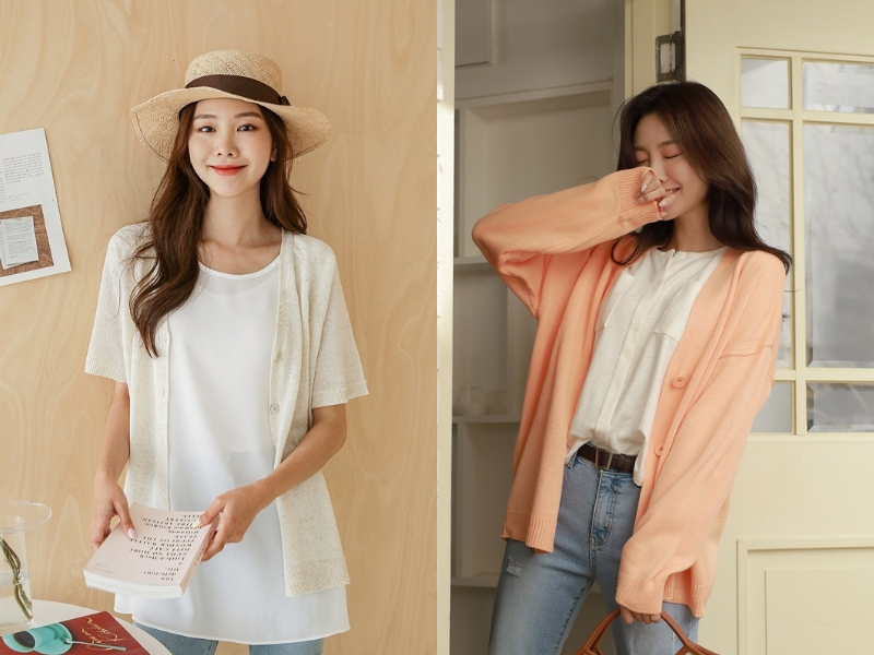 32e2eac2-phoi-do-voi-ao-cardigan-14 Phối đồ với áo khoác len cardigan mỏng sẽ mang đến những bộ trang phục thoải mái, năng động (Nguồn: Kooding)