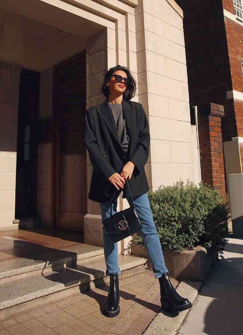 43877389-cach-phoi-do-voi-chelsea-boots-nu-8 Phối giày chelsea boots nữ với áo khoác blazer
