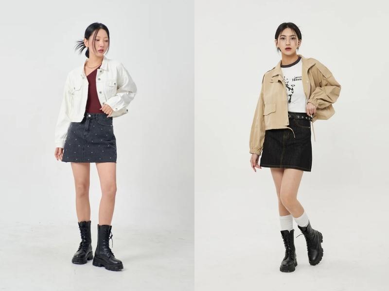 49f3f6ef-phoi-do-voi-boot-20 Áo khoác kaki sẽ giúp bạn có outfit năng động hơn (Nguồn: lewkin.com)