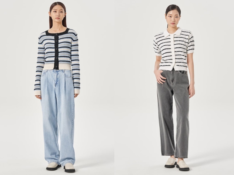 5e3d699b-phoi-do-voi-ao-cardigan-18 Cardigan kẻ sọc là trang phục được nhiều người yêu thích để phối đồ trong thời gian gần đây (Nguồn: Kooding)