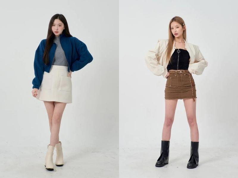 8dafe5c6-phoi-do-voi-boot-21 Áo khoác bomber nữ cũng là lựa chọn bạn nên cân nhắc khi phối đồ với outfit này (Nguồn: lewkin.com)
