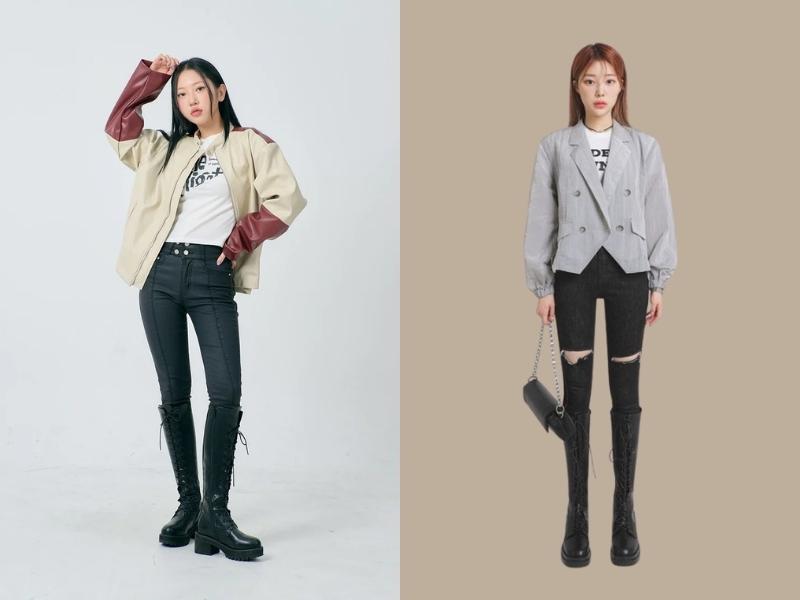 b01f9513-phoi-do-voi-boot-35 Quần skinny jeans phối cùng giày chiến binh giúp bạn có outfit năng động, cool ngầu (Nguồn: Jessicaarundel và lewkin.com)