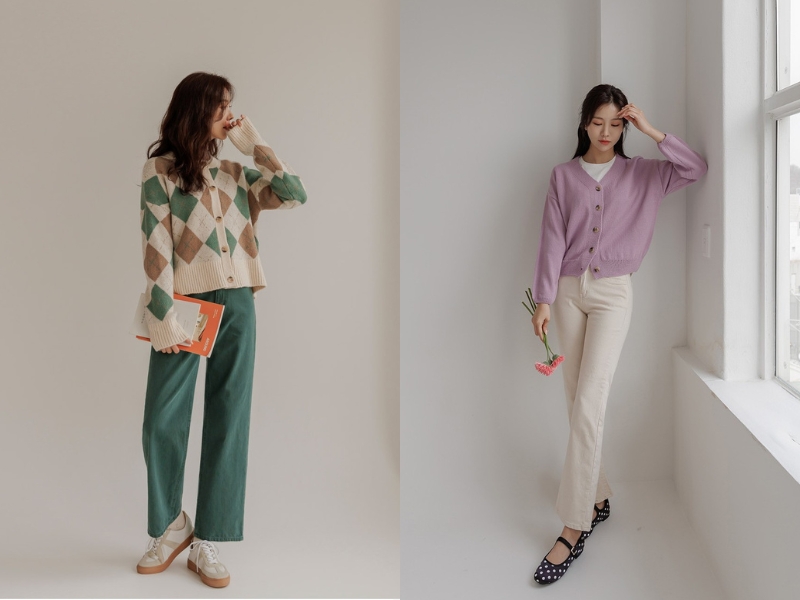 b3822ac1-phoi-do-voi-ao-cardigan-10 Quần kaki là item dễ phối trong nhiều hoàn cảnh khác nhau (Nguồn: Kooding)